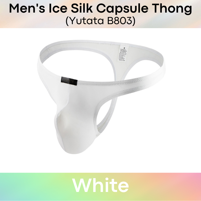 Men's Thong : Ice Silk Capsule Compartment Underwear (Yutata B803)