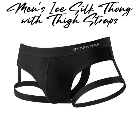 Men's Thong : Ice Silk with Thigh Straps Underwear (GTOPX GT302)