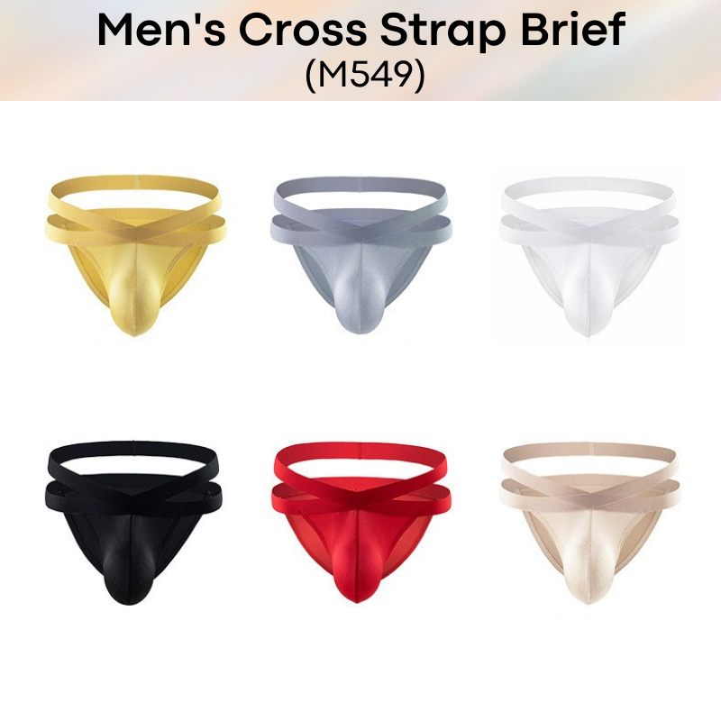 Men's Brief : Cross Strap Brief Underwear (Miboer M549)