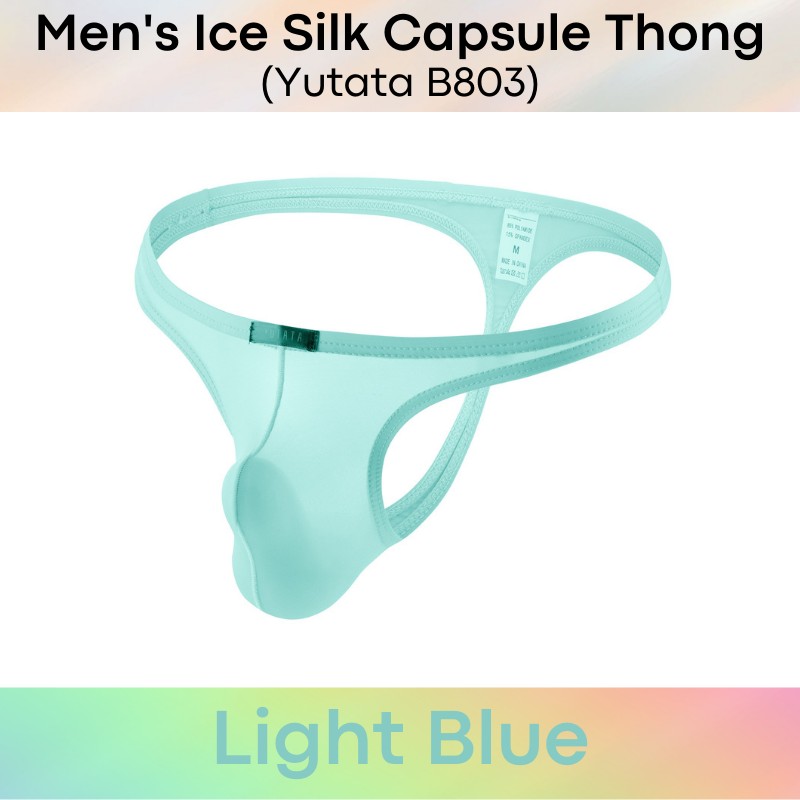 Men's Thong : Ice Silk Capsule Compartment Underwear (Yutata B803)