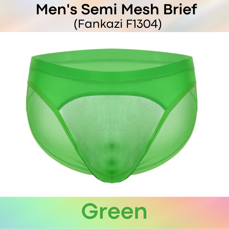 Men's Brief : Semi Mesh Hybrid Underwear (Fankazi F1304)