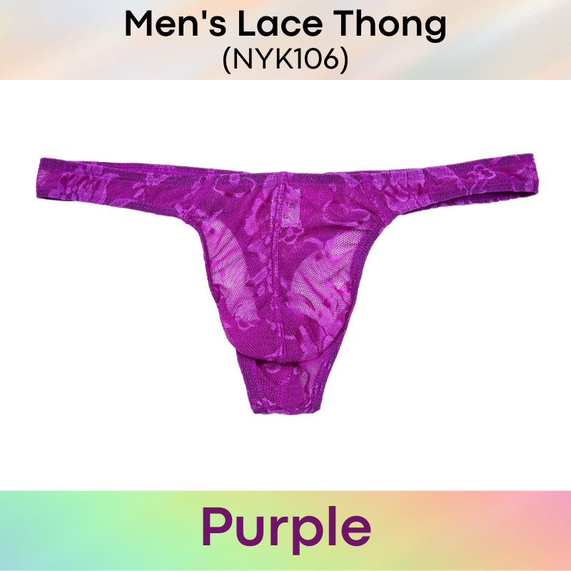 Men's Thong : Lace Sexy T Back Thong Underwear (NYK106)