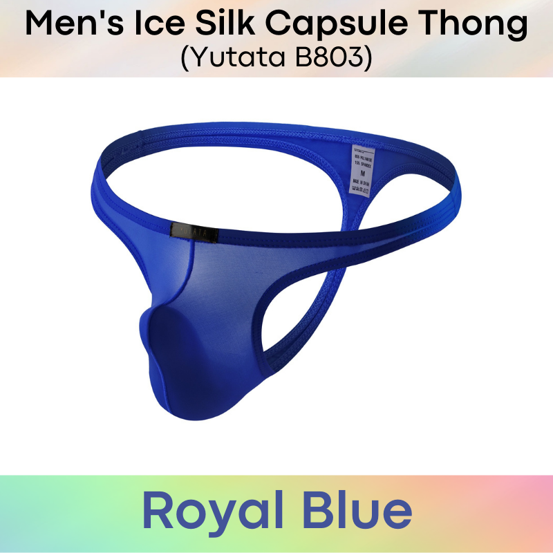 Men's Thong : Ice Silk Capsule Compartment Underwear (Yutata B803)