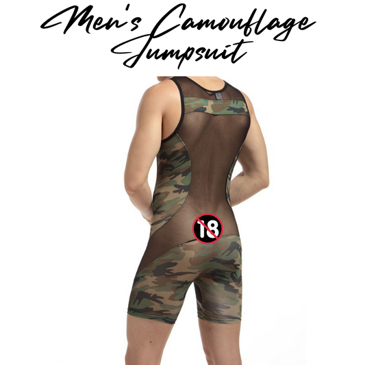 Men's Bodysuit : Boxer Style Camouflage (JQK436)