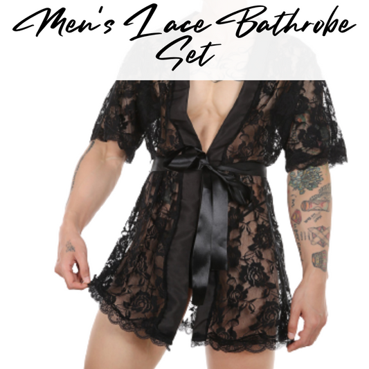 Men's Homewear : Lace Bathrobe and Thong Set (Clever Menmode CMF013)