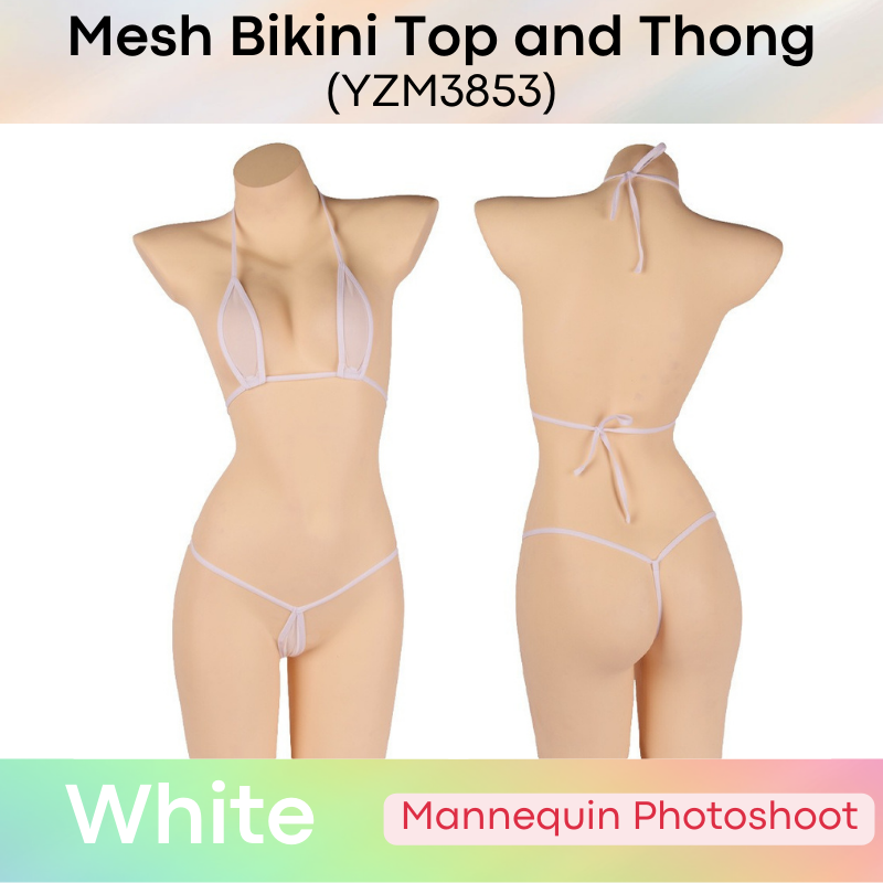 Underwear : Mesh Bikini Top & Thong Set (YZM3853)