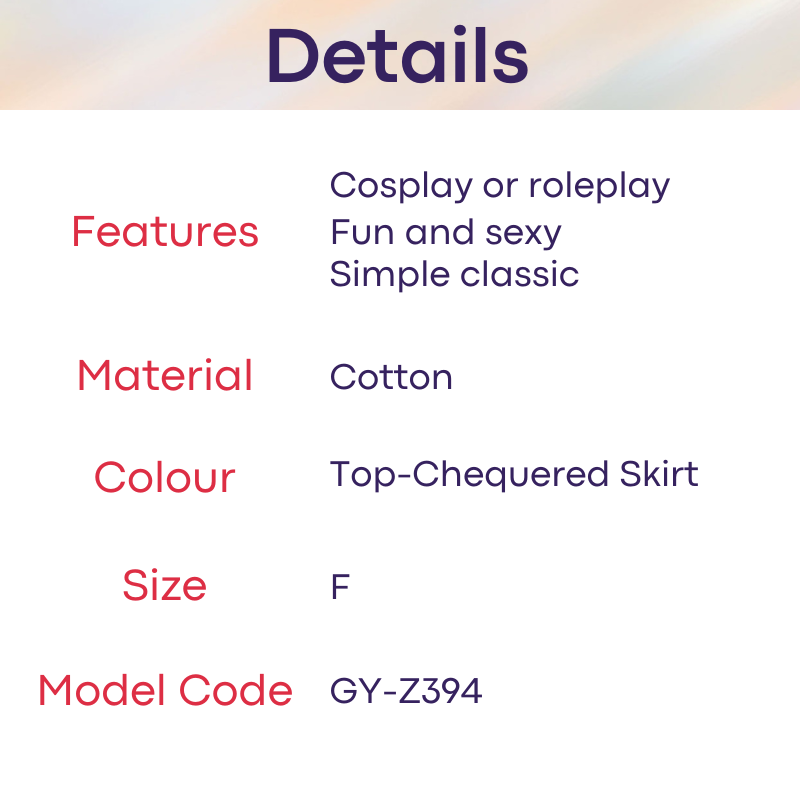 Roleplay : White Top and Chequered Skirt (GY-Z394)