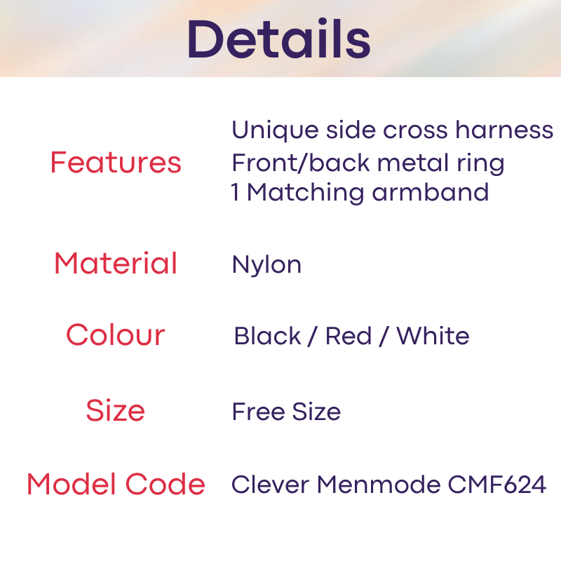 Men's Harness : Side Y with Armband (Clever Menmode CMF624)