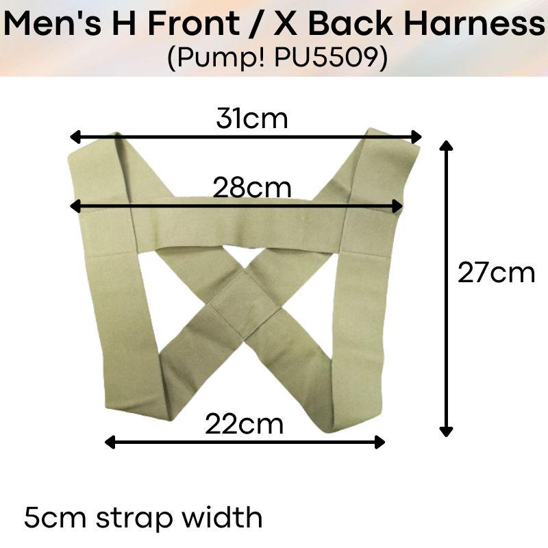 Men's Harness : H-Shaped with Cross Back (Pump! PU5509)