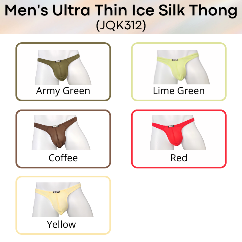 Men's Thong : Ultra Thin Ice Silk Underwear (JQK 312)