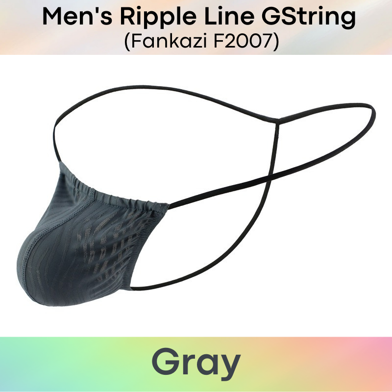 Men's GString : Ripple Line Semi Translucent Underwear (Fankazi F2007)
