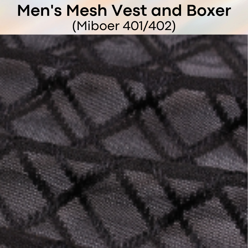 Men's Tee / Boxer : Mesh Vest Tee and Boxer Set Underwear (Miboer 401&402)