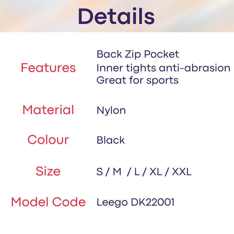 Men's Shorts : Anti-Exposure Anti Abrasion with Inner Tights (Leego DK22001)