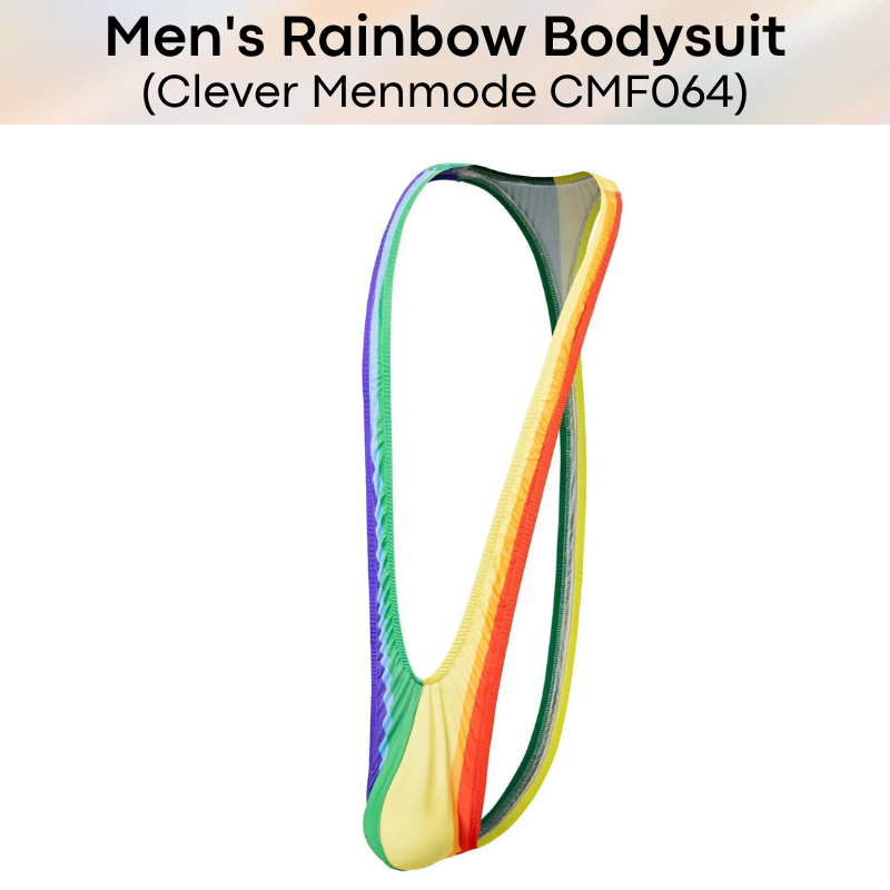 Men's Bodysuit : Rainbow T Back Thong (Clever Menmode CMF064)