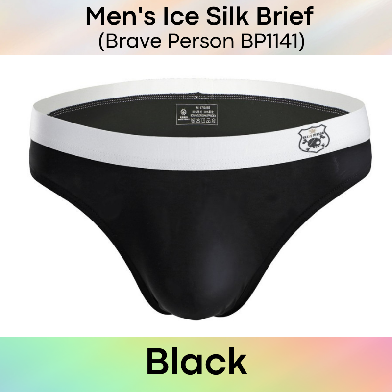 Men's Brief : Low Waist Ice Silk Underwear (Brave Person BP1141)