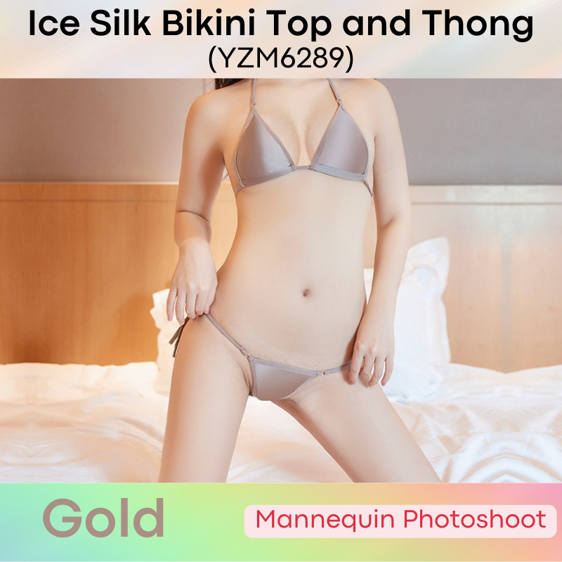 Underwear: Ice Silk Bikini Top and Thong Set (YZM6289)