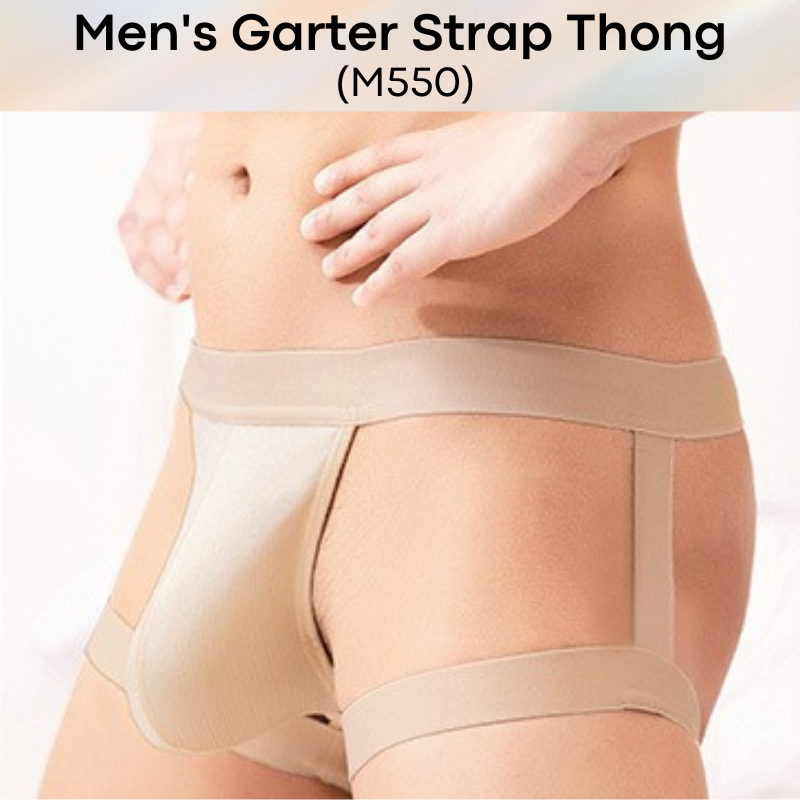 Men's Thong : Garter Strap Thong Underwear (Miboer M550)