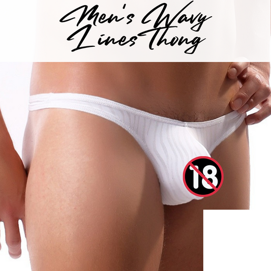 Men's Thong : Wavy Line Super Low Waist Protruding Pouch Underwear (Fankazi F2006)