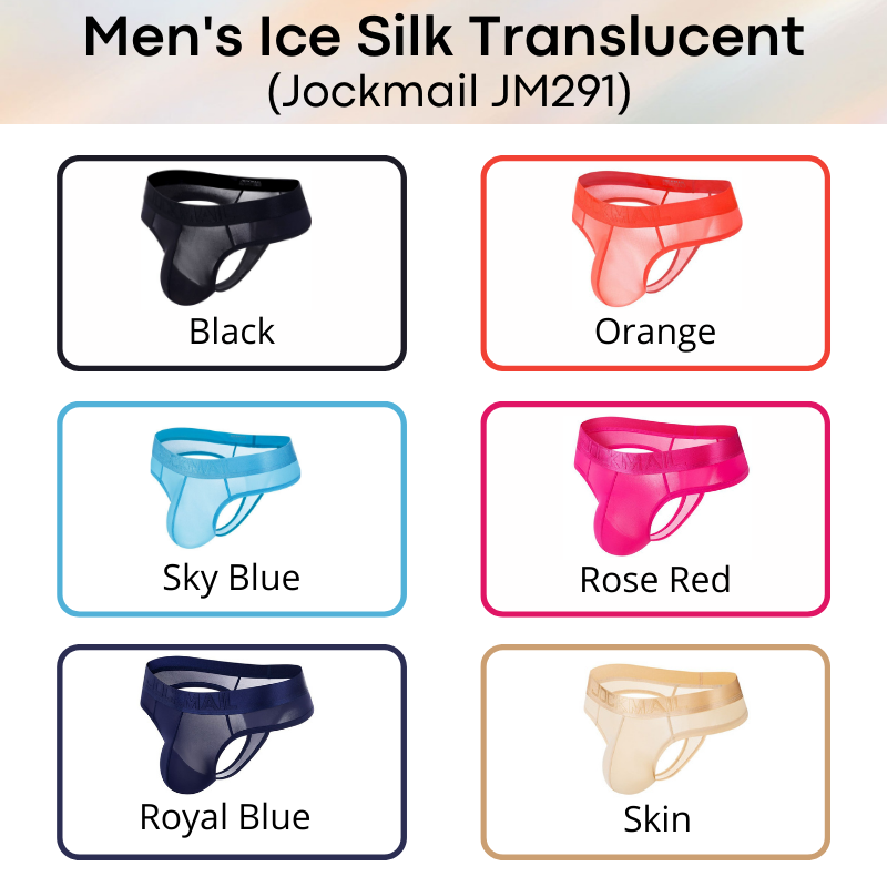Men's Thong : Ice Silk Translucent Underwear (Jockmail JM291)