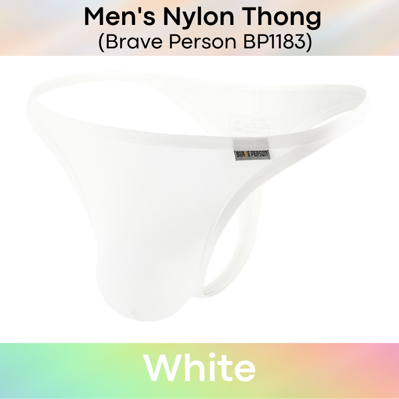 Men's Thong : Highback Nylon Underwear (Brave Person 1183)