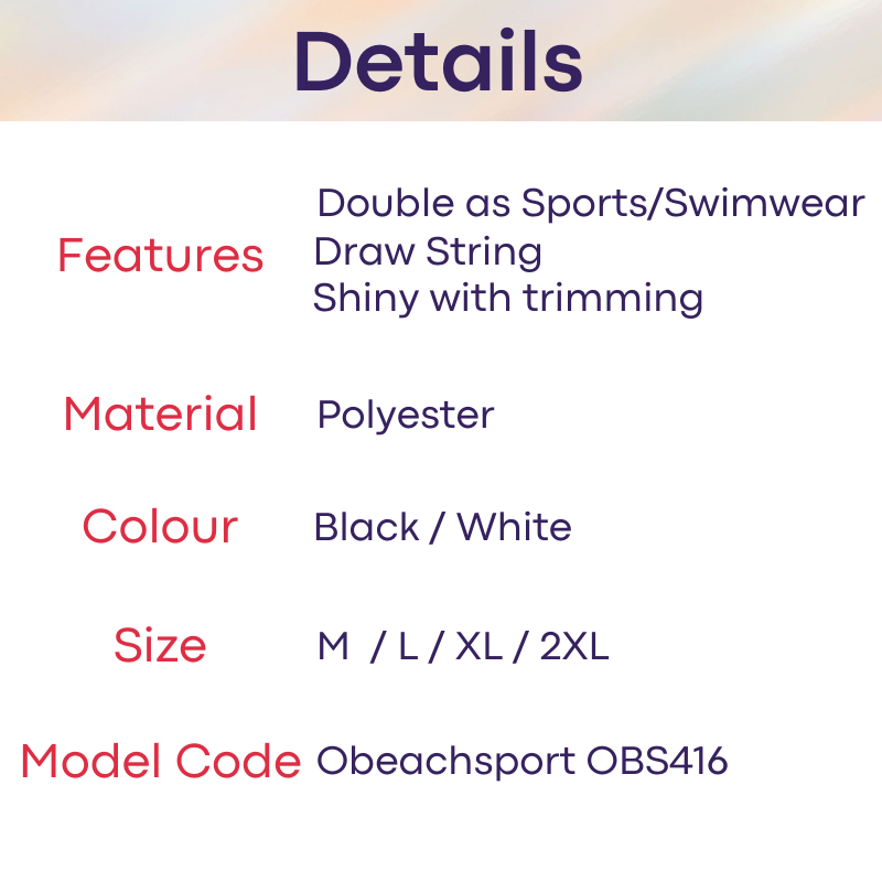 Men's Swim / Shorts : Dual Wear for Sports or Swim Shorts/Trunks (Obeachsport OBS416)