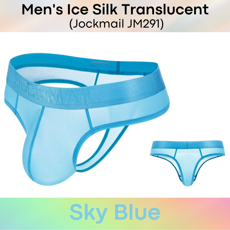 Men's Thong : Ice Silk Translucent Underwear (Jockmail JM291)