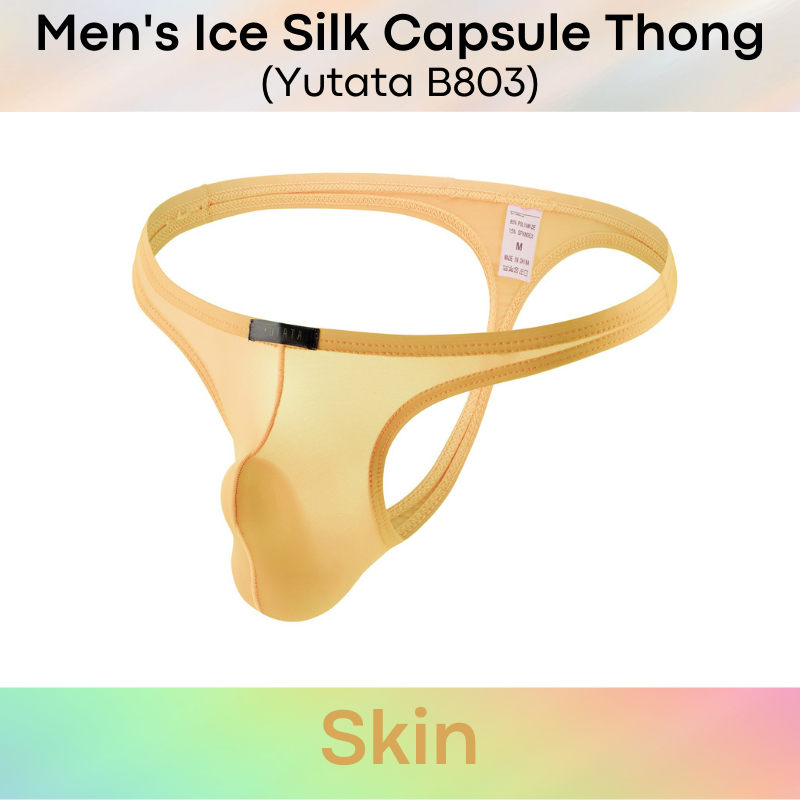 Men's Thong : Ice Silk Capsule Compartment Underwear (Yutata B803)