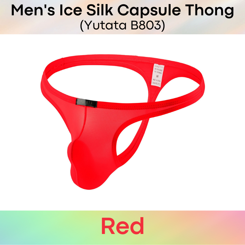 Men's Thong : Ice Silk Capsule Compartment Underwear (Yutata B803)