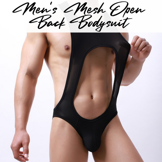 Men's Bodysuit : Mesh Open Back with Exposed Stomach (D5015)