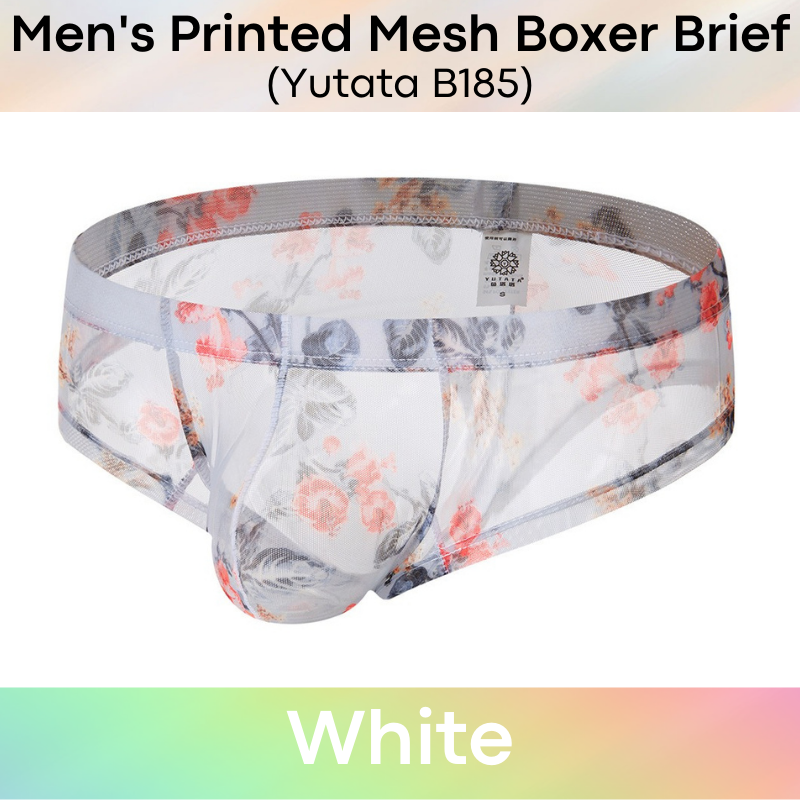 Men's Boxer : Printed Mesh Underwear (Yutata B185)