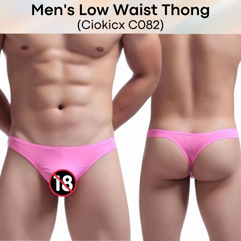 Men's Thong : Low Waist Polyester Thong Underwear (Ciokicx C082)