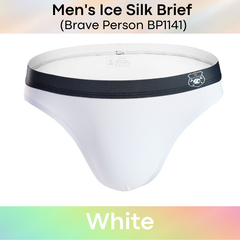 Men's Brief : Low Waist Ice Silk Underwear (Brave Person BP1141)