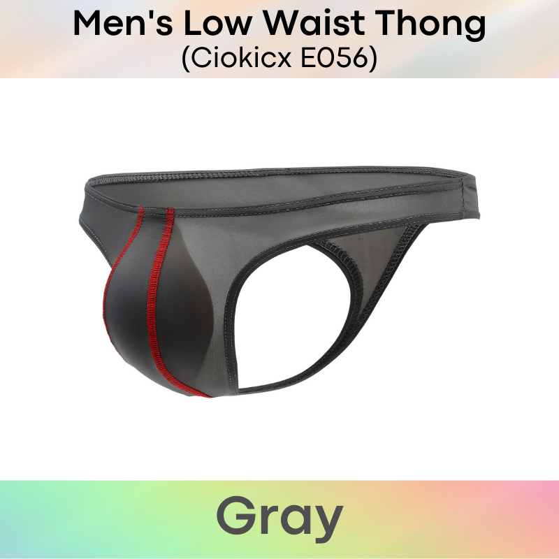 Men's Thong : Low Waist Polyester Thong Underwear (Ciokicx E056)