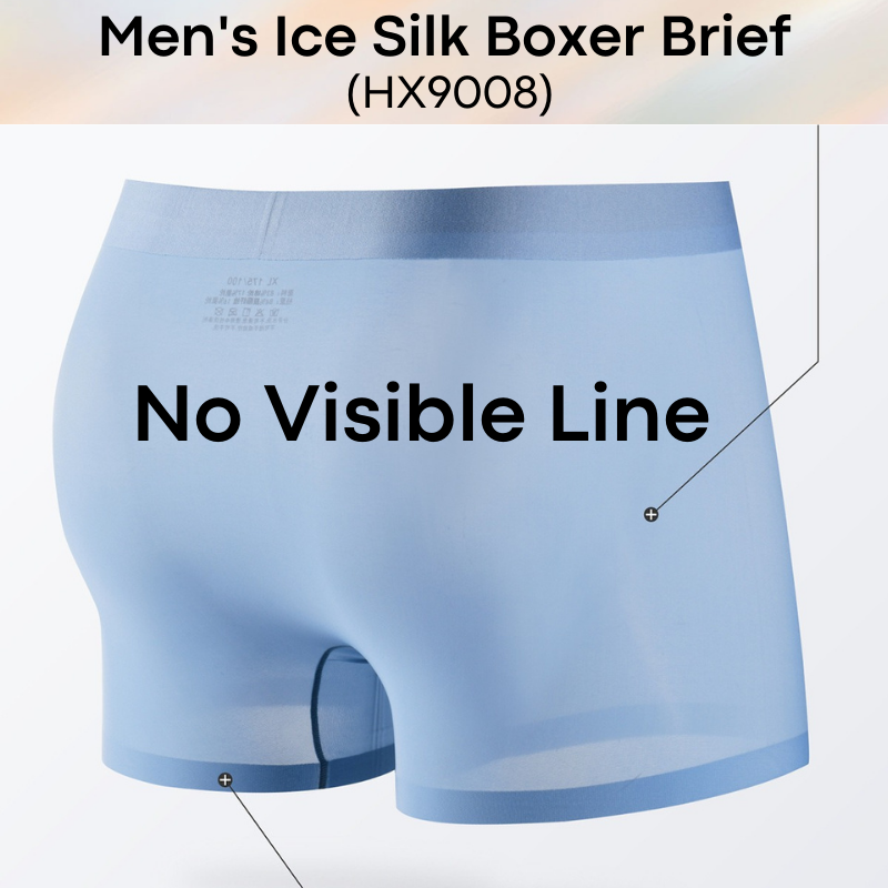 Men's Boxer : Ice Silk with Extra Inner Pouch Lining Underwear (HX9008)