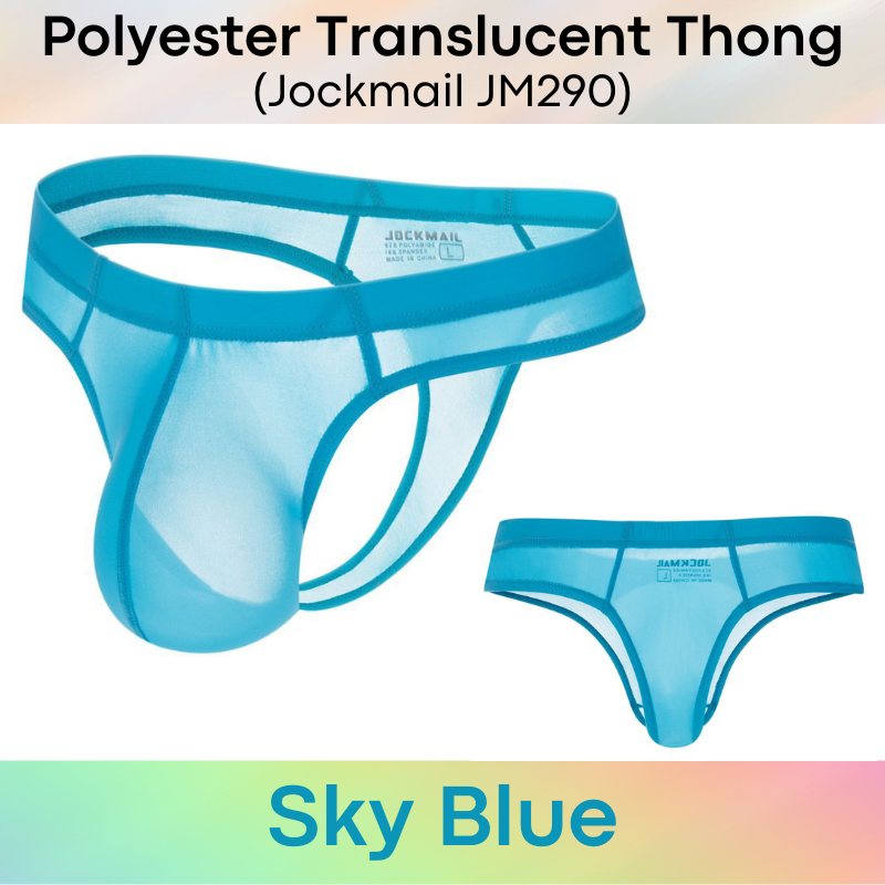 Men's Thong : Polyester Semi Translucent Thong Underwear (Jockmail JM290)