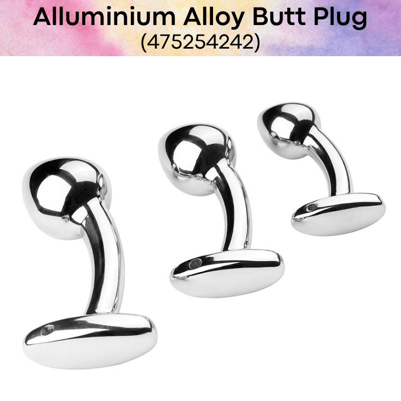 Adult Toy: Aluminium Alloy Mushroom Head with Curve Neck Butt Plug (475254242)