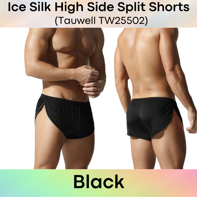 Men's Shorts: Polyester Ice Silk Slim Fit High Side Split Shorts (TW25502)