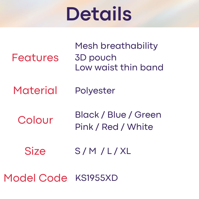 Men's Thong: Polyester Mesh Thong Underwear (KS1955XD)