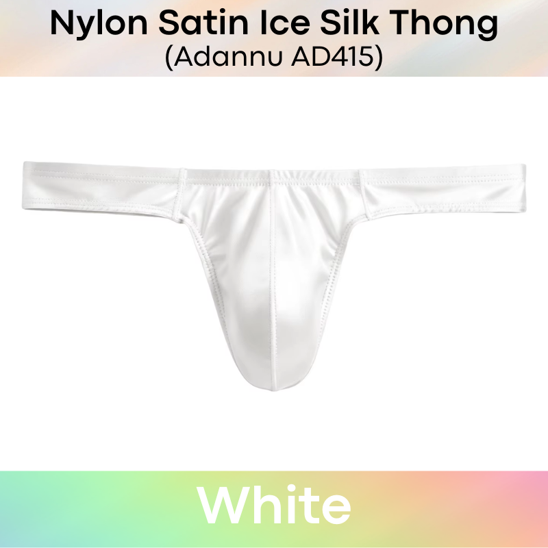 Men's Thong: Nylon Satin Ice Silk Thong Underwear (AD415)