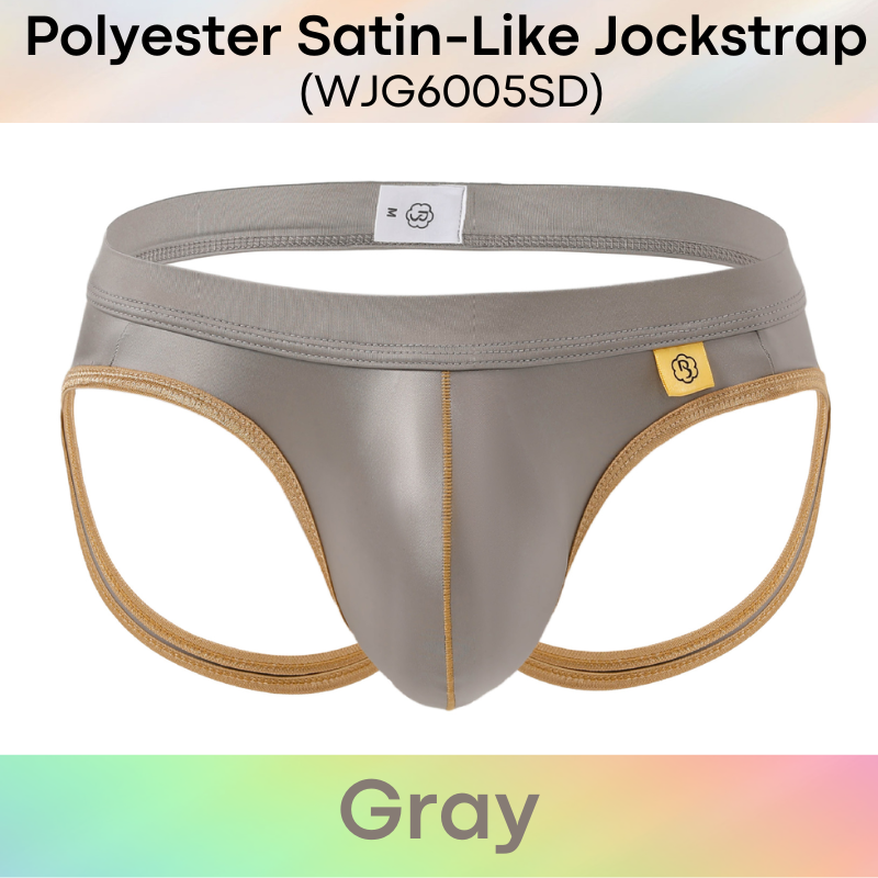 Men's Jockstrap: Polyester Satin-Like Low Waist Jockstrap Underwear (WJG6005SD)