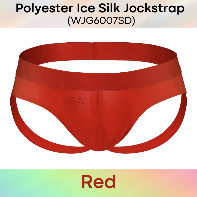 Men's Jockstrap: Polyester Ice Silk Thin Low Waist Jockstrap Underwear (WJG6007SD)