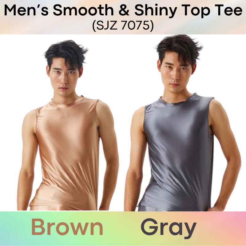 Men's Tee : Silky Smooth Tight Fit Sleeveless Round Neck Tee (SJZ 7075)