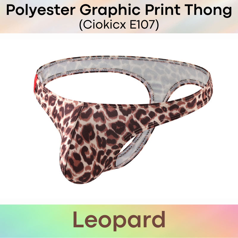 Men's Thong : Polyester Graphic Print / with Airholes Low Waist Thong (Ciokicx E107)