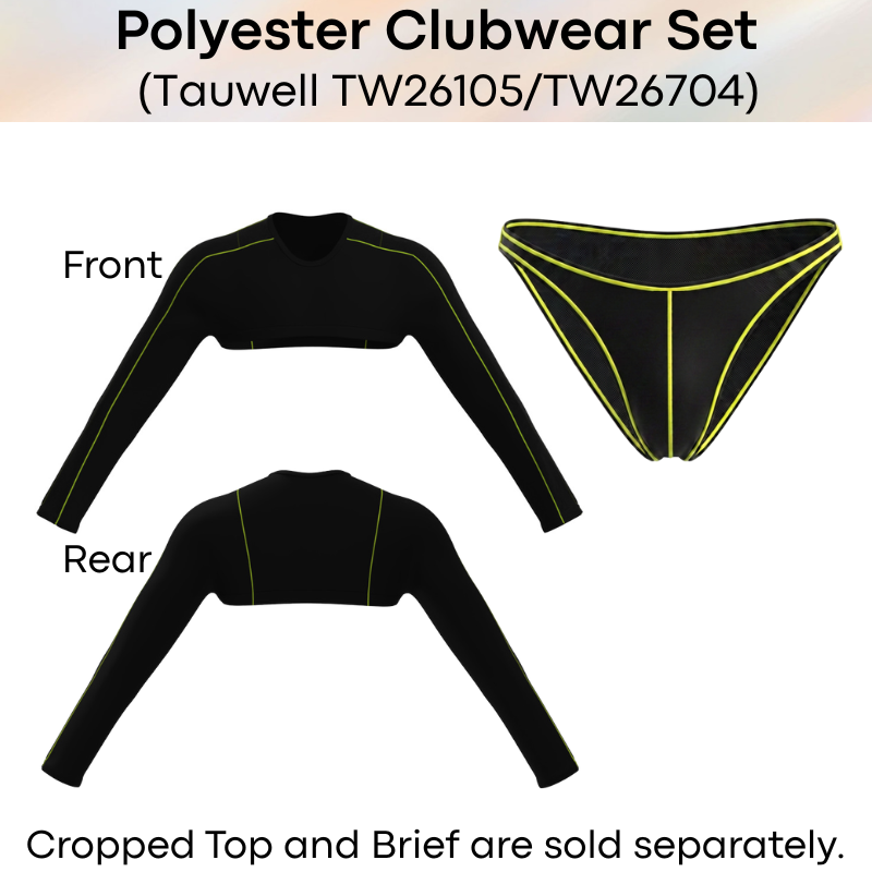 Lifestyle: Men's Polyester Cropped Top and Brief Underwear Clubwear Set (TW26704/TW26105)