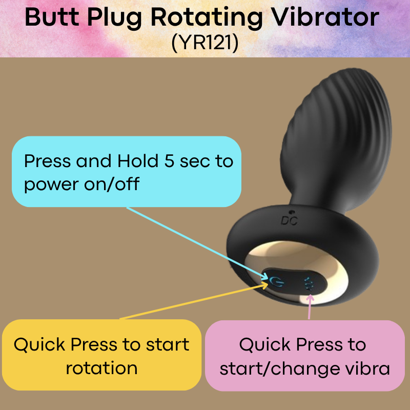 Men's Adult Toy: Rotating Butt Plug Vibrator (YR121)