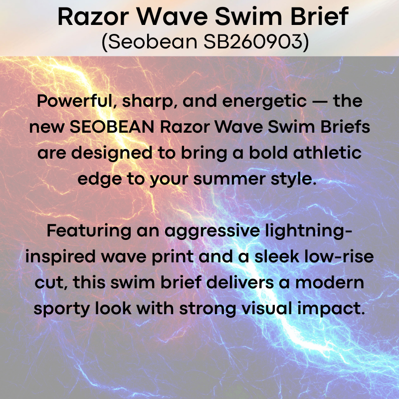 Lifestyle: Men's Razor Wave Printed Swimming Brief Trunks (SB260903)