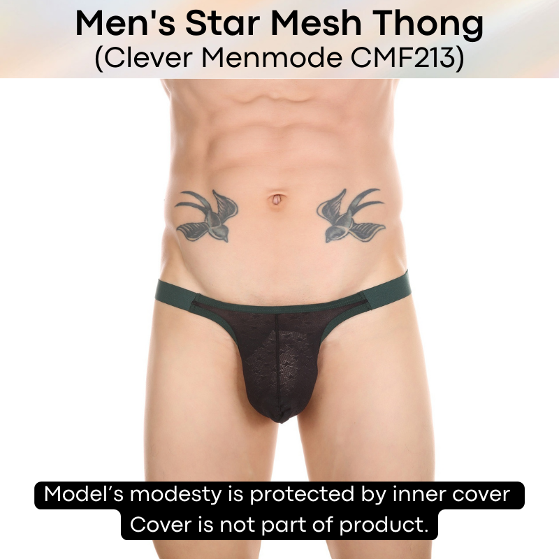 Men's Thong : Star Mesh Thong Underwear (Clever Menmode CMF213)