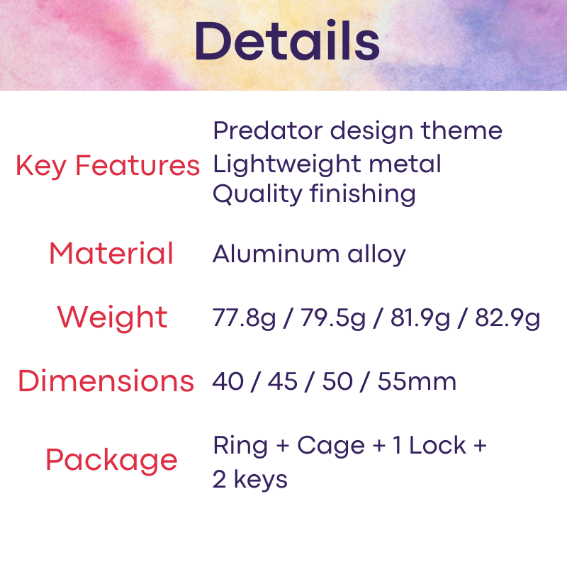 Adult Toy: Men's Aluminum Alloy Predator Chastity Cage (FRRK136)