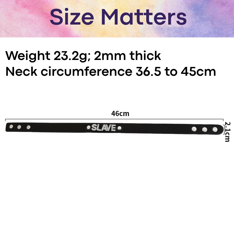 Men's Lifestyle: PU Choker with "Slave" Glittery Embellishment with Adjustable Stud Button (HT262402151)