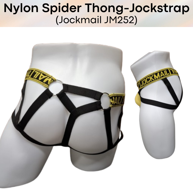 Men's Jockstrap: Nylon Breathable Spider Jockstrap-Thong Combi Underwear (JM252)